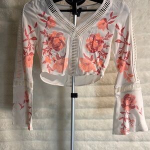 Floral Embroidered Women's Top